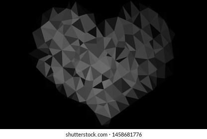 Dark Silver, Gray vector polygonal background. Colorful illustration in Origami style with gradient.  Brand new design for your business.