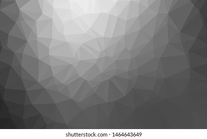 Dark Silver, Gray vector polygonal pattern. Colorful illustration in Origami style with gradient.  Template for your brand book.