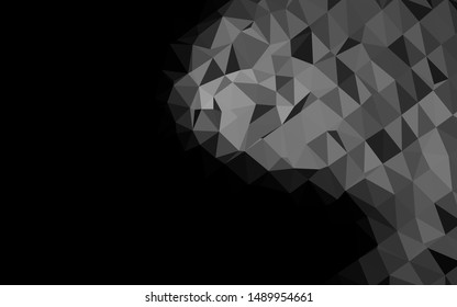 Dark Silver, Gray vector polygonal pattern. Shining illustration, which consist of triangles. Textured pattern for background.