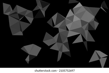 Dark Silver, Gray vector polygonal template. Triangular geometric sample with gradient.  Brand new style for your business design.