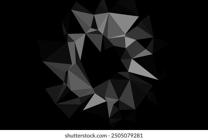 Plata oscura, fondo poligonal de Vector gris. Ilustración geométrica en estilo Origami con gradiente. Plantilla para un fondo de teléfono celular.