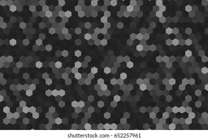 Dark Silver, Gray vector polygonal illustration, which consist of hexagons. Hexagonal pattern for your business design. Geometric background in Origami style with gradient. 