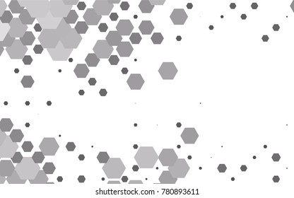Dark Silver, Gray vector polygonal illustration, which consist of hexagons. Hexagonal design for your business. Creative geometric background in Origami style with gradient