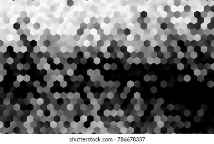 Dark Silver, Gray vector polygonal illustration, which consist of hexagons. Hexagonal pattern for your business design. Geometric background in Origami style with gradient. 
