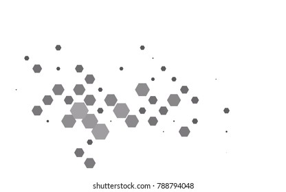 Dark Silver, Gray vector polygonal illustration, which consist of hexagons. Hexagonal pattern for your business design. Geometric background in Origami style with gradient. 