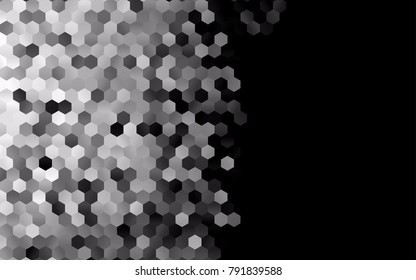 Dark Silver, Gray vector polygonal illustration, which consist of hexagons. Hexagonal pattern for your business design. Geometric background in Origami style with gradient. 