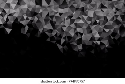 Dark Silver, Gray vector polygonal background. Shining illustration, which consist of triangles. Triangular pattern for your business design.