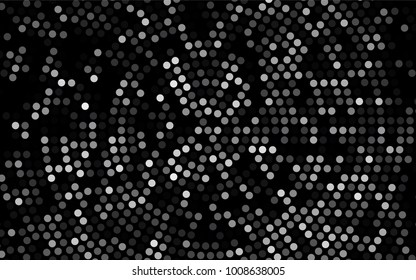 Dark Silver, Gray vector red banner with set of circles, dots. Donuts Background. Creative Design Template. Technological halftone illustration.