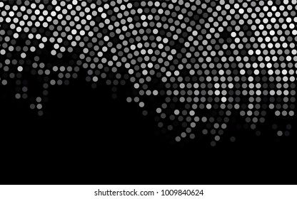 Dark Silver, Gray vector red banner with set of circles, dots. Donuts Background. Creative Design Template. Technological halftone illustration.