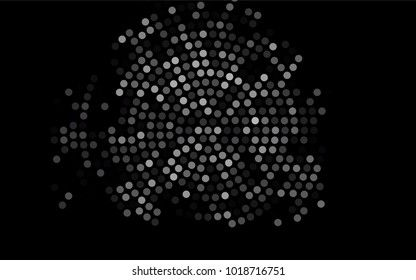 Dark Silver, Gray vector red banner with set of circles, dots. Donuts Background. Creative Design Template. Technological halftone illustration.