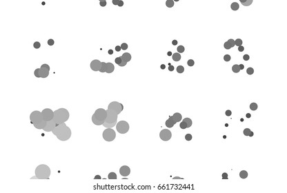 Dark Silver, Gray vector red banner with set of circles, dots. Donuts Background. Creative Design Template. Technological halftone illustration.