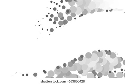 Dark Silver, Gray vector red banner with set of circles, dots. Donuts Background. Creative Design Template. Technological halftone illustration.