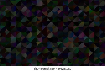 Dark Silver, Gray vector red pattern of geometric circles, shapes. Colorful mosaic banner. Geometric background with colored disks.