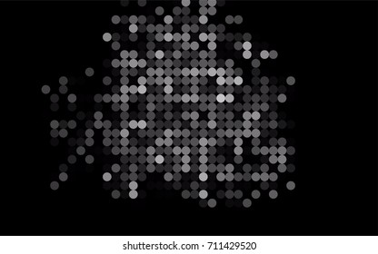 Dark Silver, Gray vector red banner with set of circles, dots. Donuts Background. Creative Design Template. Technological halftone illustration.