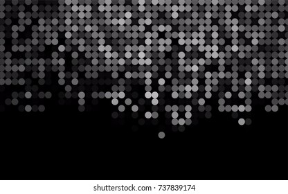 Dark Silver, Gray vector red banner with set of circles, dots. Donuts Background. Creative Design Template. Technological halftone illustration.