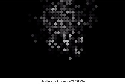 Dark Silver, Gray vector red banner with set of circles, dots. Donuts Background. Creative Design Template. Technological halftone illustration.