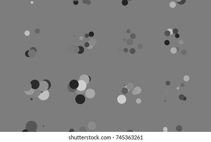 Dark Silver, Gray vector red banner with set of circles, dots. Donuts Background. Creative Design Template. Technological halftone illustration.