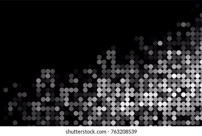 Dark Silver, Gray vector red banner with set of circles, dots. Donuts Background. Creative Design Template. Technological halftone illustration.