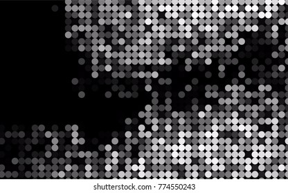 Dark Silver, Gray vector red banner with set of circles, dots. Donuts Background. Creative Design Template. Technological halftone illustration.