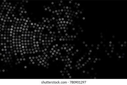 Dark Silver, Gray vector red banner with set of circles, dots. Donuts Background. Creative Design Template. Technological halftone illustration.