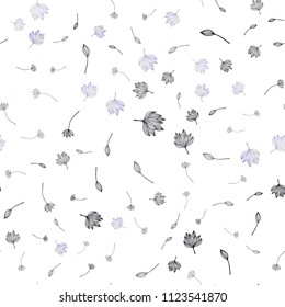 Dark Silver, Gray vector seamless sketch backdrop. Shining colored illustration with leaves in doodle style. Completely new design for your business.