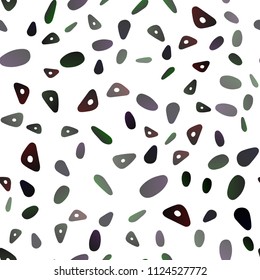 Dark Silver, Gray vector seamless backdrop with lines, circles. Glitter abstract illustration with spheres, triangular lines. The template can be used as a background.