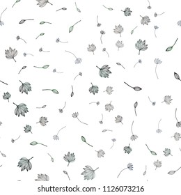 Dark Silver, Gray vector seamless doodle background. Glitter abstract illustration with doodles and leaves. New template for your brand book.