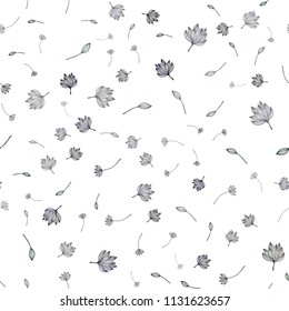 Dark Silver, Gray vector seamless doodle layout. Shining colored illustration with leaves in doodle style. Pattern for heads of websites and designs.