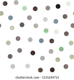 Dark Silver, Gray vector seamless pattern with spheres. Abstract illustration with colored bubbles in nature style. The pattern can be used for beautiful websites.