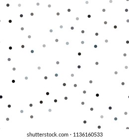 Dark Silver, Gray vector seamless layout with circle shapes. Blurred decorative design in abstract style with bubbles. The pattern can be used for ads, leaflets of liquid.