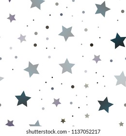 Dark Silver, Gray vector seamless pattern with christmas stars. Blurred decorative design in simple style with stars. Smart design for your business advert.