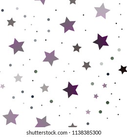 Dark Silver, Gray vector seamless pattern with christmas stars. Shining colored illustration with stars. The template can be used as a background.