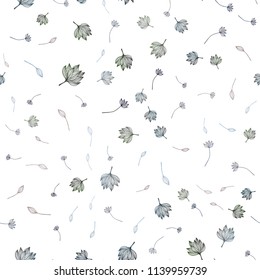 Dark Silver, Gray vector seamless sketch pattern. Decorative design in Indian style with leaves. Pattern for coloring books and pages for kids.