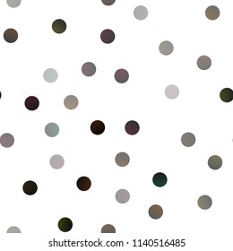 Dark Silver, Gray vector seamless template with circles. Glitter abstract illustration with blurred drops of rain. Completely new template for your brand book.