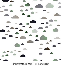 Dark Silver, Gray vector seamless texture with cloudy sky. Modern illustration with colorful gradient clouds. Pattern for design of window blinds, curtains.