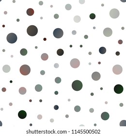 Dark Silver, Gray vector seamless texture with disks. Glitter abstract illustration with blurred drops of rain. The pattern can be used for ads, leaflets of liquid.