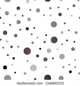Dark Silver, Gray vector seamless template with circles. Illustration with set of shining colorful abstract circles. The pattern can be used for beautiful websites.