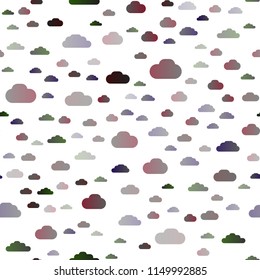 Dark Silver, Gray vector seamless backdrop with cumulus. Illustration with abstract gradient clouds. Pattern for design of window blinds, curtains.