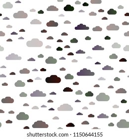 Dark Silver, Gray vector seamless pattern with clouds. Colorful illustration consisted of abstract clouds. Pattern for design of window blinds, curtains.