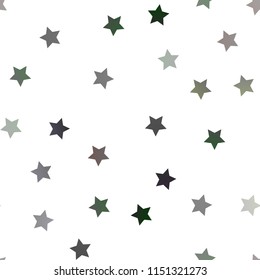 Dark Silver, Gray vector seamless cover with small and big stars. Modern geometrical abstract illustration with stars. Smart design for your business advert.