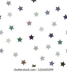Dark Silver, Gray vector seamless background with colored stars. Glitter abstract illustration with colored stars. Smart design for your business advert.