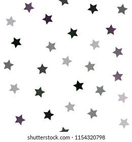 Dark Silver, Gray vector seamless template with sky stars. Shining colored illustration with stars. The pattern can be used for new year ad, booklets.
