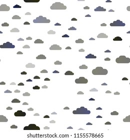 Dark Silver, Gray vector seamless texture with cloudy sky. Modern illustration with colorful gradient clouds. Pattern for trendy fabric, wallpapers.