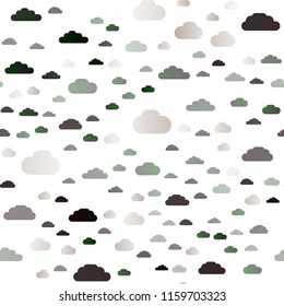 Dark Silver, Gray vector seamless texture with cloudy sky. Colorful illustration with abstract clouds. Trendy design for wallpaper, fabric makers.