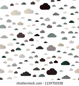 Dark Silver, Gray vector seamless template with sky, clouds. Modern illustration with colorful gradient clouds. Design for textile, fabric, wallpapers.
