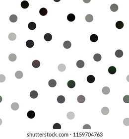 Dark Silver, Gray vector seamless texture with disks. Abstract illustration with colored bubbles in nature style. New design for ad, poster, banner of your website.