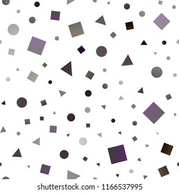 Dark Silver, Gray vector seamless backdrop with lines, circles, rhombus. Glitter abstract illustration with spheres, squares, lines. Trendy design for wallpaper, fabric makers.
