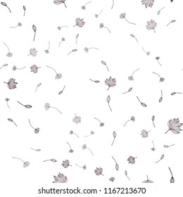 Dark Silver, Gray vector seamless hand painted pattern. Colorful abstract illustration with leaves in doodle style. Pattern for coloring books and pages for kids.