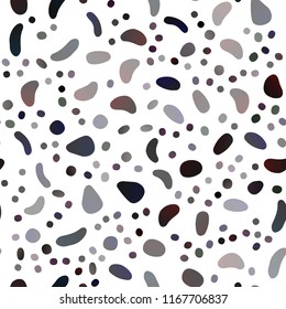 Dark Silver, Gray vector seamless template with spots. Illustration with set of shining colorful abstract circles. Pattern for trendy fabric, wallpapers.