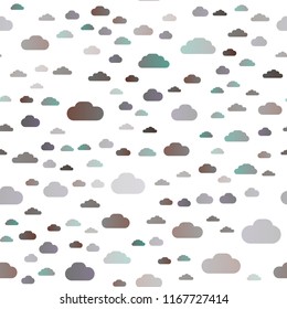 Dark Silver, Gray vector seamless cover with clouds. Beautiful illustration with colorful sky, clouds. Pattern for design of fabric, wallpapers.